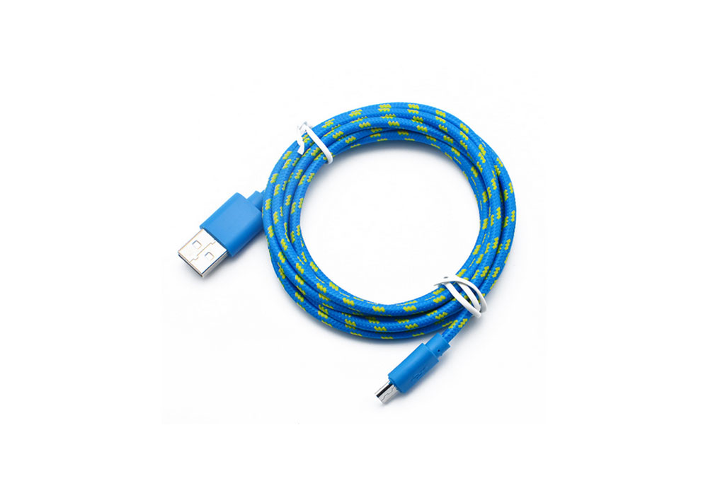 Colored Nylon Braided Rope Micro USB Data Sync Charging