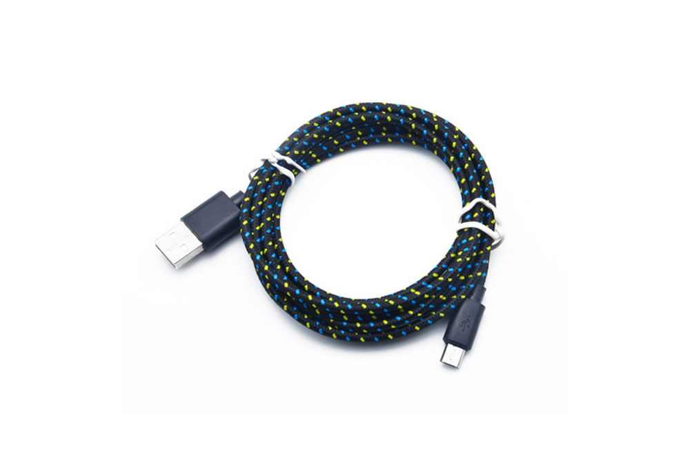Colored Nylon Braided Rope Micro USB Data Sync Charging