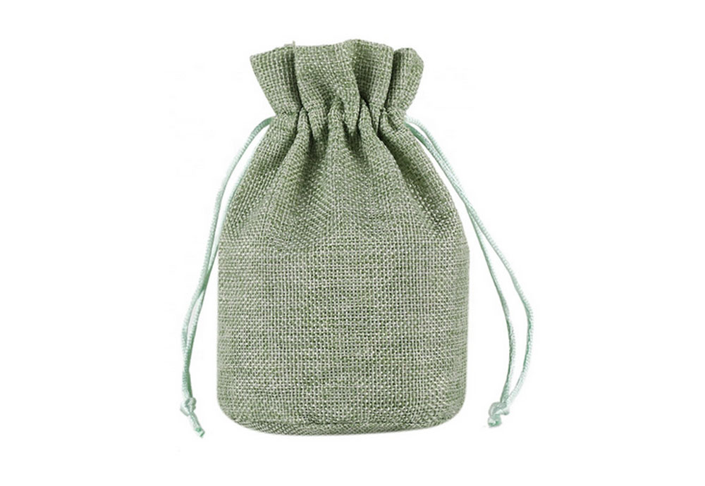Small Linen Drawstring Pouch for Jewelry Gift