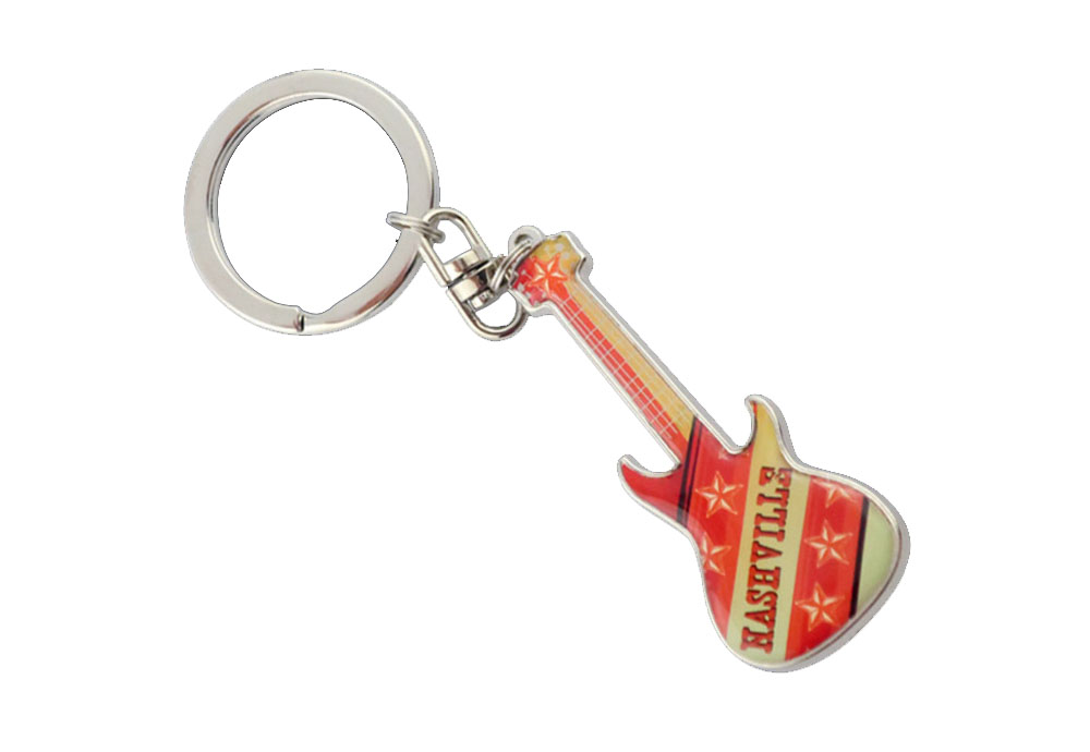 Key Ring with Guitar Pendant