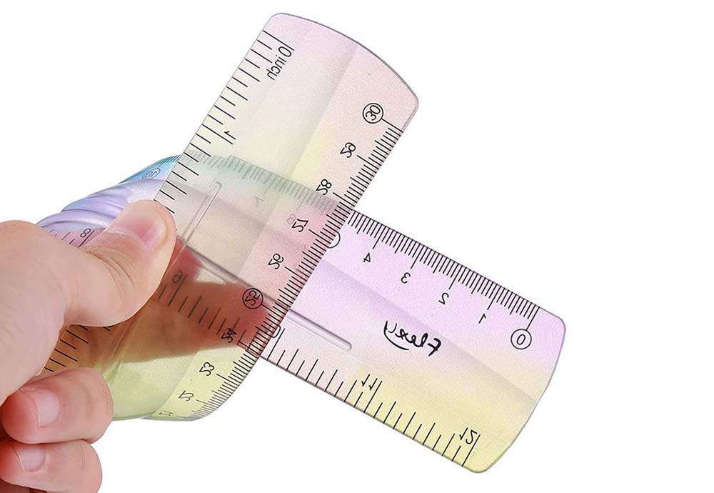 Rainbow color Students Soft Bendable Ruler Flexible Plastic Ruler