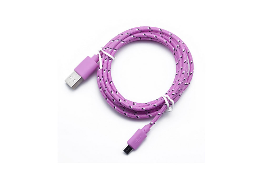 Colored Nylon Braided Rope Micro USB Data Sync Charging 