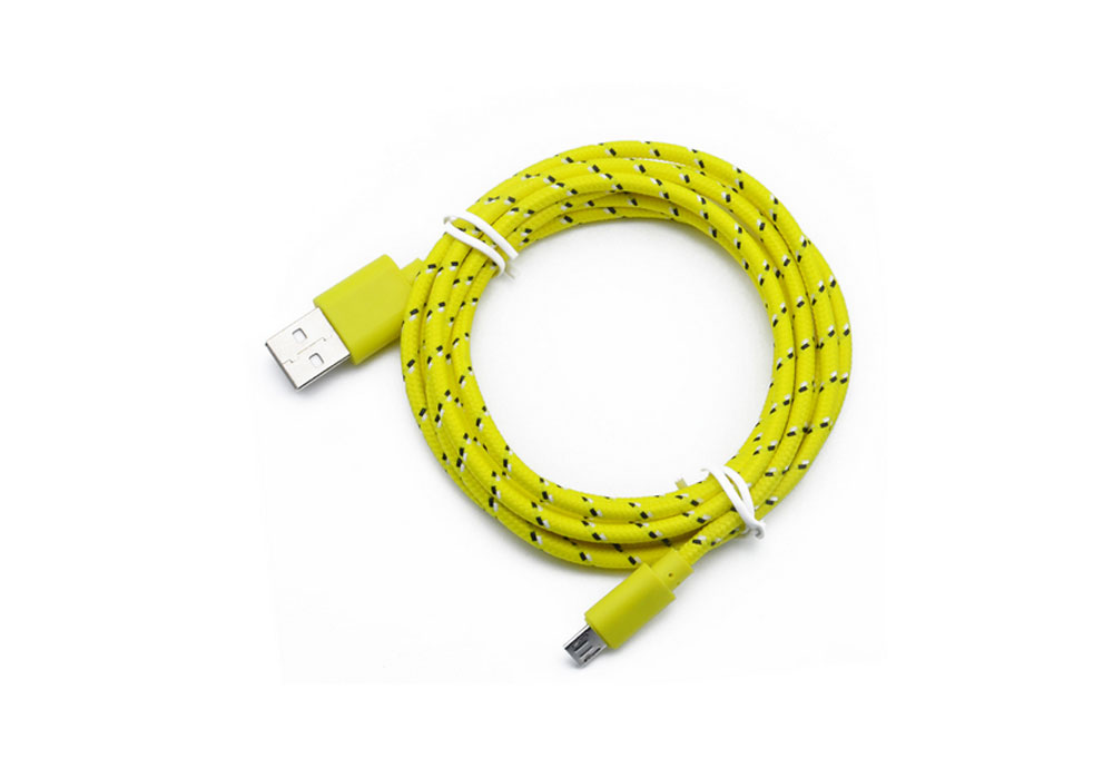 Colored Nylon Braided Rope Micro USB Data Sync Charging 