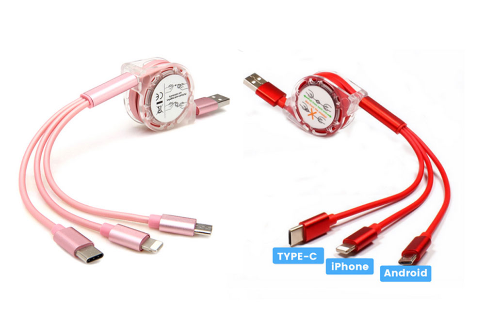 Retractable Multi USB Charging Cable 