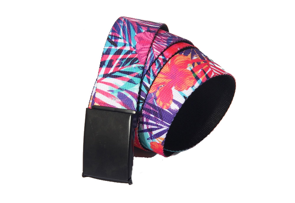 Custom Fashion Polyester Fabric Sublimation Logo Belts