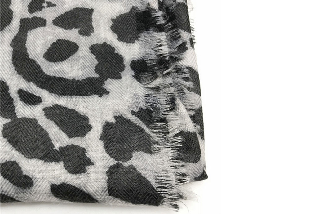Leopard Print Cotton and Hemp Fashion Scarf