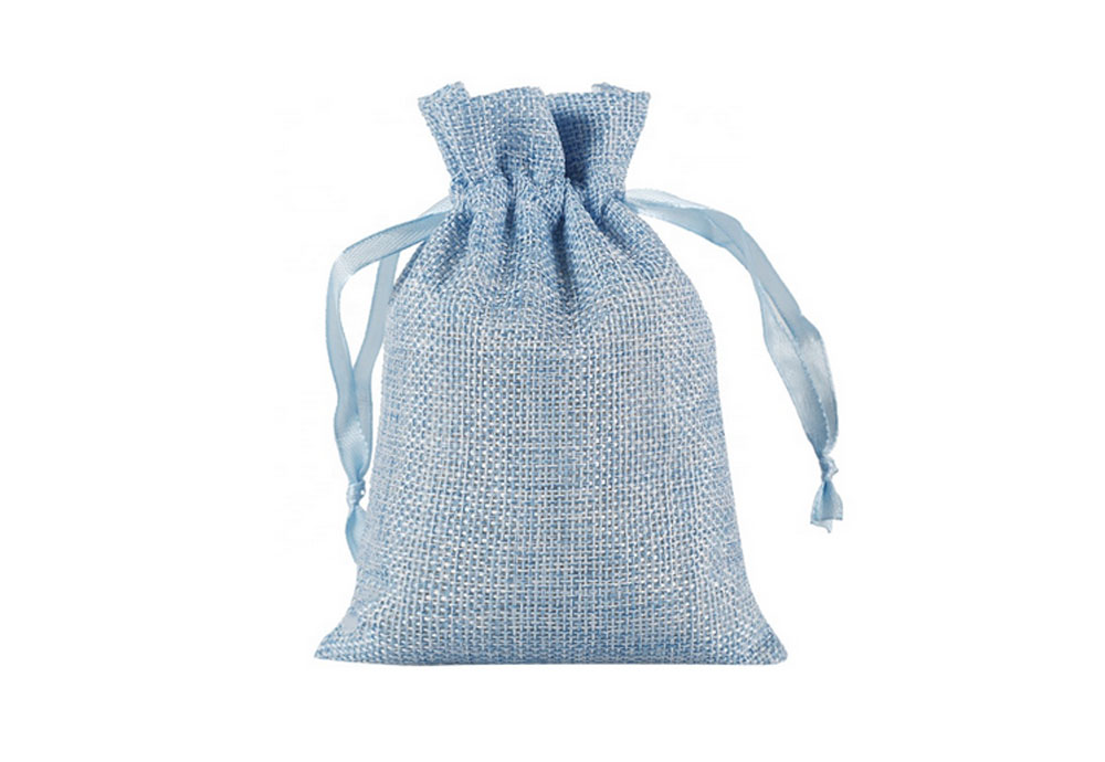 Small Linen Drawstring Pouch for Jewelry Gift